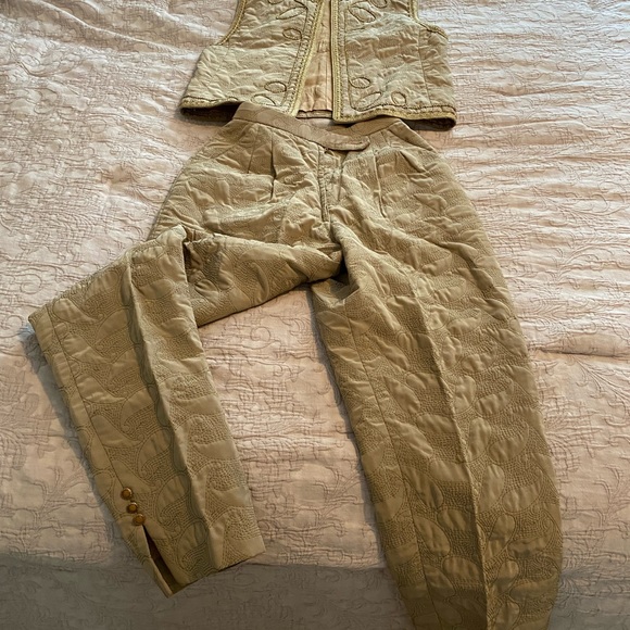 Vintage brocade 2-pc quilted vest and pant set - Picture 7 of 7